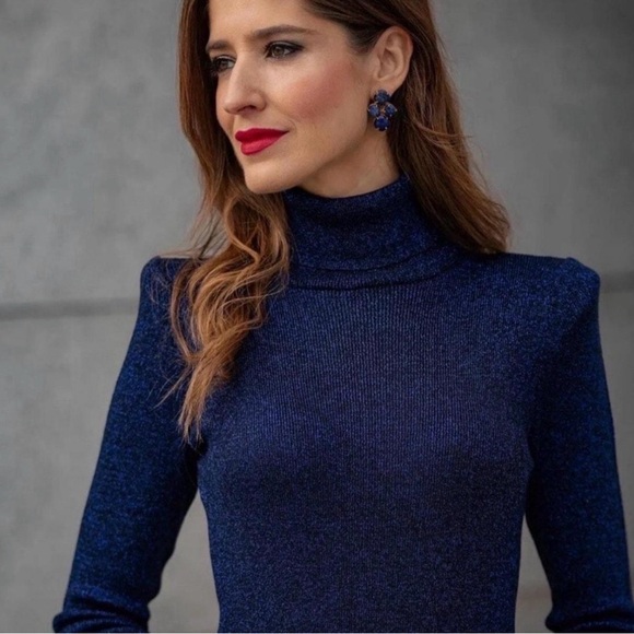 Zara Navy Long Sleeve Dress - Picture 3 of 6